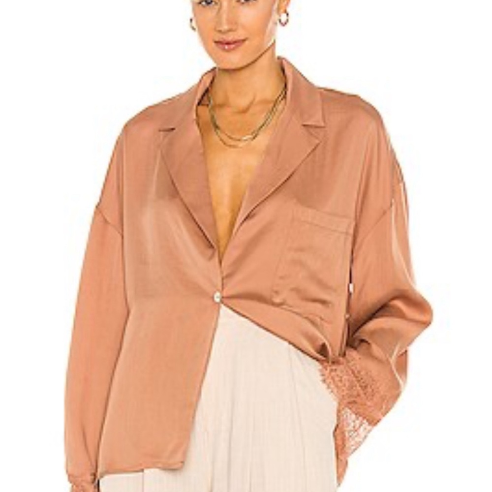 Revolve brand L’Academie silk blazer blouse